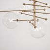 Retro natural brass finish 8 arm chandelier with 8 globe accents 