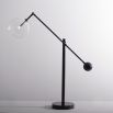 Black gunmetal finish industrial style table lamp with clear glass globe lampshade