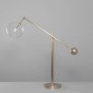 Industrial natural brass table lamp with clear glass globe lampshade