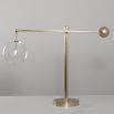 Industrial natural brass table lamp with clear glass globe lampshade