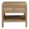 Rustic wooden bedside table with one drawer and lower shelf