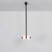 Industrial and modern style pendant ceiling lamp in a solid black brass finish