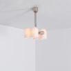 Polished nickel brass pendant ceiling lamp with translucent glass lampshades
