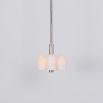 Contemporary polished nickel pendant ceiling light with six translucent glass lampshade design