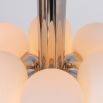 Contemporary polished nickel pendant ceiling light with six translucent glass lampshade design
