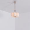 Contemporary polished nickel pendant ceiling light with six translucent glass lampshade design