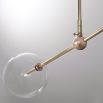 Industrial natural brass finish ceiling light with clear glass globe lampshade