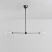 Black brass finish industrial style pendant ceiling lamp with clear glass globes