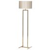 Chic, gold bamboo-like stemmed floor lamp with sheer shade