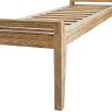 A luxuriously sumptuous cushioned natural ash wood bench with grey upholstery