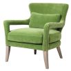 Green velvet upholstered armchair