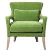 Green velvet upholstered armchair