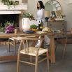 A lovely Scandinavian-style ash wood and paper twine dining chair 