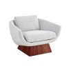 Gorgeous, modern design armchair with rosewood plinth base