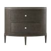 Opulent oval-shaped bedside table with textured finish