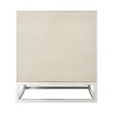 Luxurious cream coloured bedside table with two drawers and shagreen-effect finish