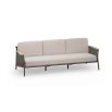 Simple and stylish three-seater outdoor sofa with customisable fabric