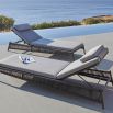 Luxury lounger with wooden frame and customisable upholstery