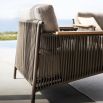 Stylish outdoor armchair with modern silhouette and customisable upholstery