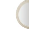 A contemporary round mirror by Bernhardt with a coastal style wooden frame 