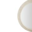 A contemporary round mirror by Bernhardt with a coastal style wooden frame 