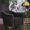 Black velvet panelled chair