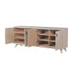 Striking scandi sideboard with parquet wood inlay