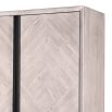 Elegant tall cabinet with parquet design and white washed wood