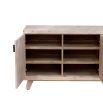 A gorgeous Scandinavian inspired tv unit with four doors and plenty fo storage