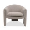 Solid wood frame armchair wrapped in Boucle Taupe fabric