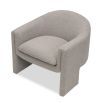 Solid wood frame armchair wrapped in Boucle Taupe fabric