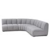 A luxury modular sofa with a beautiful boucle grey upholstery