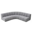 A luxury modular sofa with a beautiful boucle grey upholstery