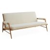 Cream boucle sofa with wooden frame 