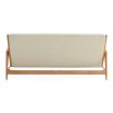 Cream boucle sofa with wooden frame 