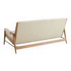 Cream boucle sofa with wooden frame 
