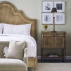 Elevate your bedroom with the Bleached Walnut & Brass Bed. This stunning super king bed combines elegance and comfort for a luxurious sleep experience.