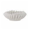 White marble bowl in carved curve design