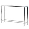 Slimline stainless steel and glass console table