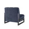 A luxurious, midnight blue, velvet upholstered Lando chair by Eichholtz