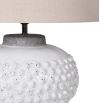 Gorgeous bobbled table lamp with linen shade