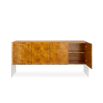 A stylish minimal mappa wood sideboard with acrylic and stainless steel accents 