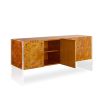 A stylish minimal mappa wood sideboard with acrylic and stainless steel accents 