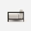 White, modular, right-hand facing armrest seating with dark frame