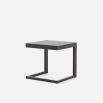 Dark brown laminate and steel contemporary side table