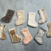 Luxurious grey brown two-toned faux fur Christmas stocking boot