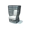Gorgeous high-back outdoor armchair in black with bespoke cushions