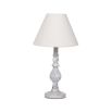 Elegant white washed table lamp with curvaceous base