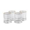 A set of 8 glass drinks tumblers with gold details