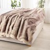 Luxury brown faux fur throw